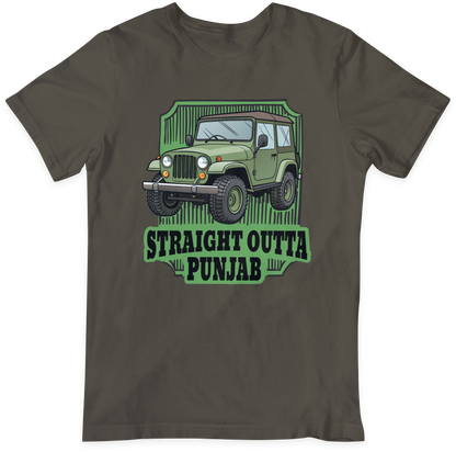 Straight Outta Punjab-Olive Green