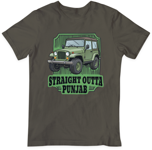 Straight Outta Punjab-Olive Green